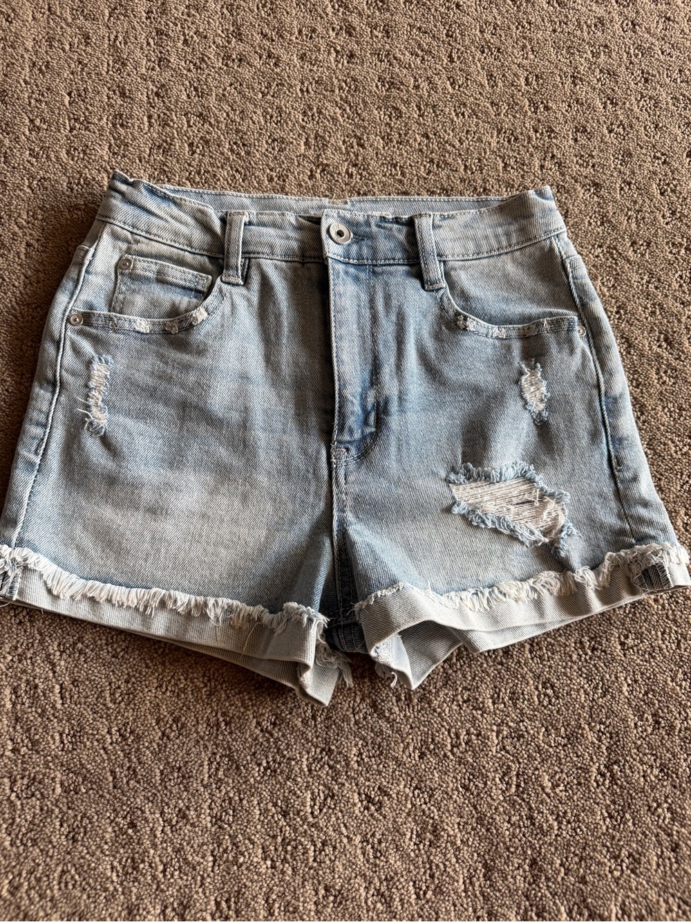 Wallflower Light Blue Distressed Jean Shorts